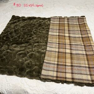 Handmade, Hand Stitched Plaid and Faux Fur Throw Blanket, Summer Quilt